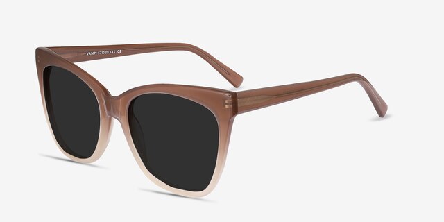 Vamp Brun AcétateSoleil de Lunette de vue d'EyeBuyDirect, Vue d'Angle