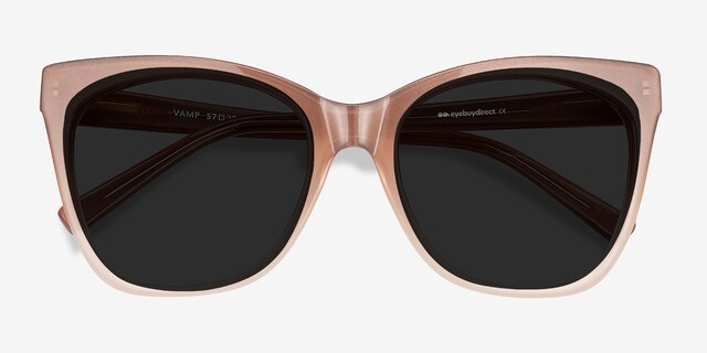 Vamp Brun AcétateSoleil de Lunette de vue d'EyeBuyDirect, Vue Rapprochée