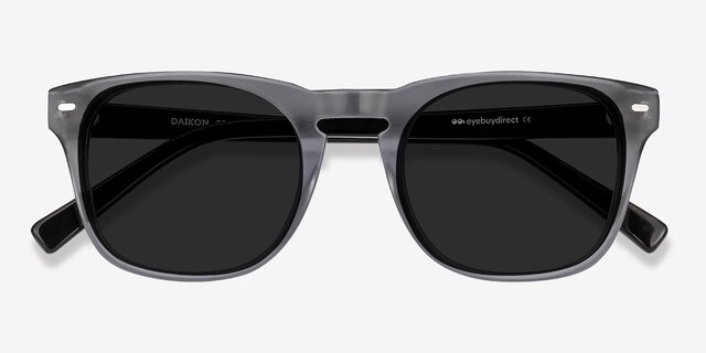 Daikon Gray AcetateSunglass Frames from EyeBuyDirect, Closed View