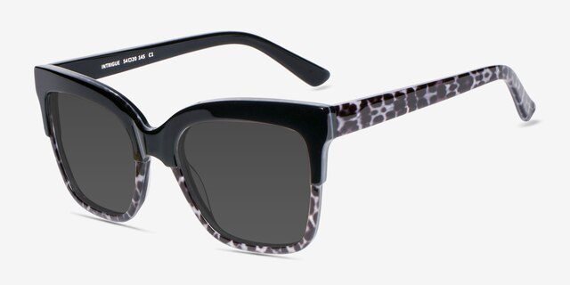 Intrigue Black Leopard AcetateSunglass Frames from EyeBuyDirect, Angle View