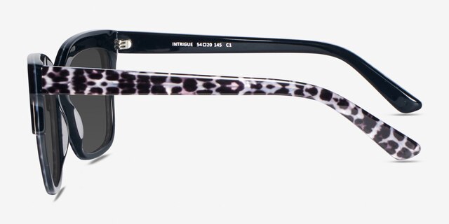 Intrigue Black Leopard AcetateSunglass Frames from EyeBuyDirect, Side View