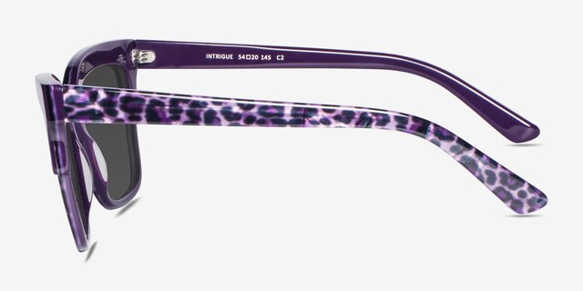 Intrigue Purple Leopard AcetateSunglass Frames from EyeBuyDirect, Side View