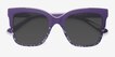 Intrigue Purple Leopard AcetateSunglass Frames from EyeBuyDirect, Closed View