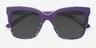 Intrigue Purple Leopard AcetateSunglass Frames from EyeBuyDirect, Closed View