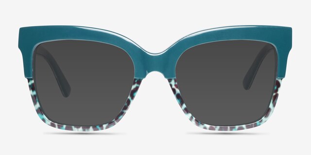 Intrigue Green Leopard AcetateSunglass Frames from EyeBuyDirect, Front View
