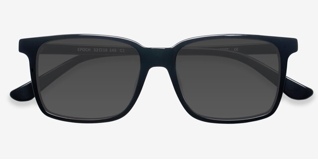 Epoch Noir AcétateSoleil de Lunette de vue d'EyeBuyDirect, Vue Rapprochée