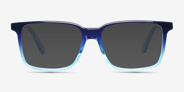 Epoch Blue AcetateSunglass Frames from EyeBuyDirect, Front View