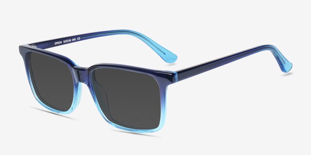 Epoch Blue AcetateSunglass Frames from EyeBuyDirect, Angle View