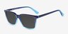 Epoch Blue AcetateSunglass Frames from EyeBuyDirect, Angle View