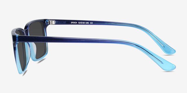 Epoch Blue AcetateSunglass Frames from EyeBuyDirect, Side View