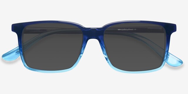 Epoch Blue AcetateSunglass Frames from EyeBuyDirect, Closed View