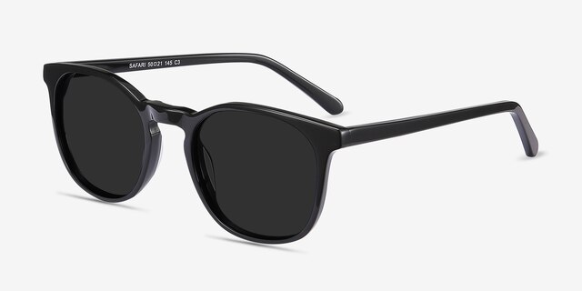Safari Black AcetateSunglass Frames from EyeBuyDirect, Angle View