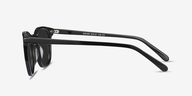 Safari Black AcetateSunglass Frames from EyeBuyDirect, Side View