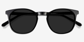 Safari Noir Acétate Soleil de Lunette de vue d'EyeBuyDirect, Vue Rapprochée