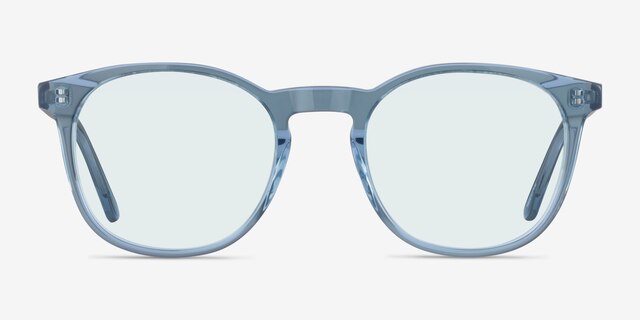 Safari Clear Blue AcetateSunglass Frames from EyeBuyDirect, Front View