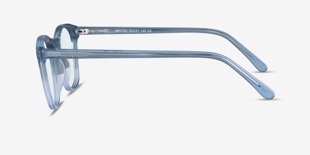 Safari Clear Blue AcetateSunglass Frames from EyeBuyDirect, Side View