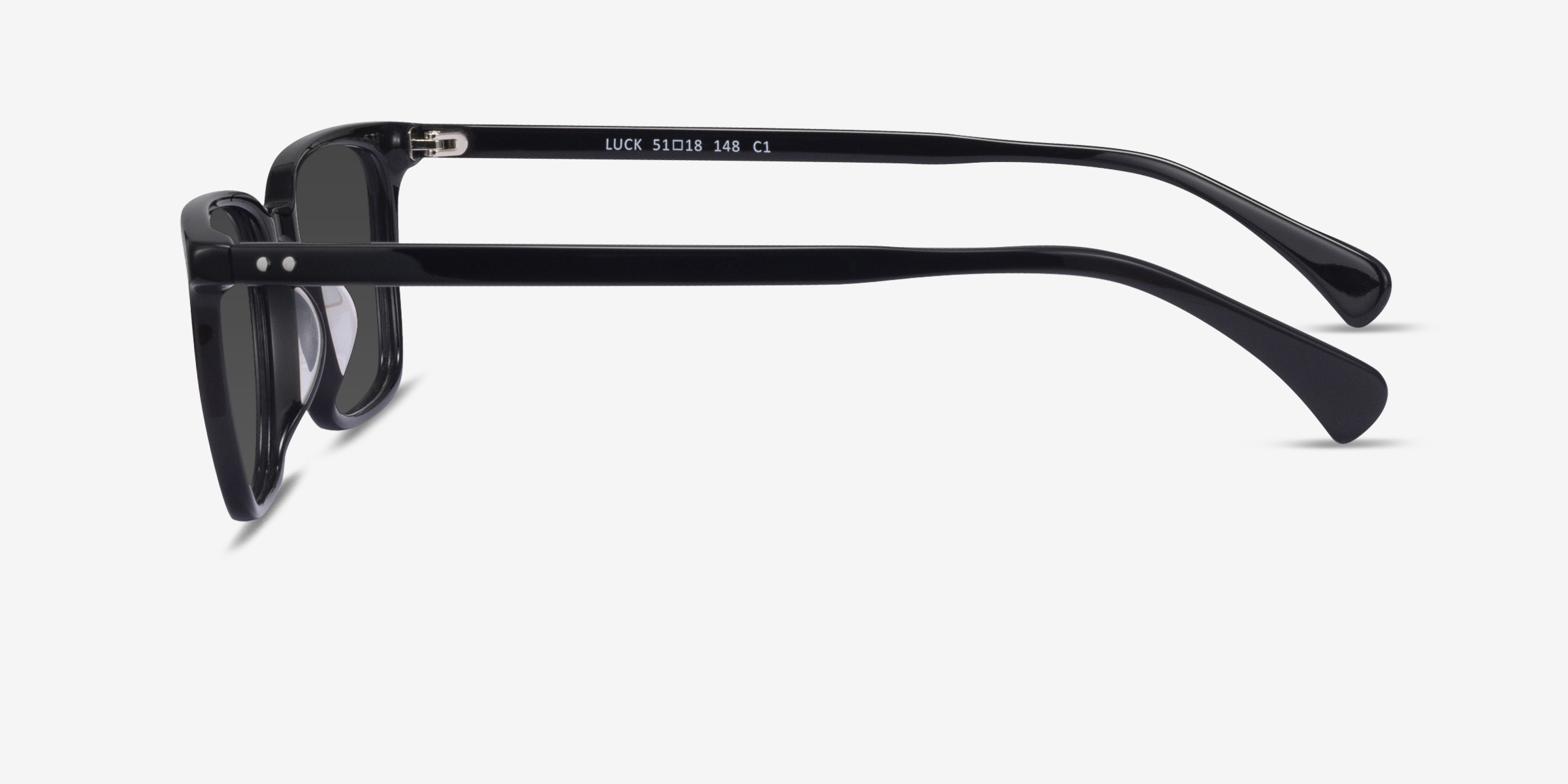 Luck - Rectangle Black Frame Prescription Sunglasses | Eyebuydirect