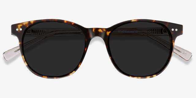 Sol Tortoise Brown AcetateSunglass Frames from EyeBuyDirect, Closed View