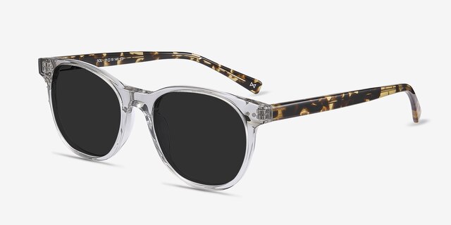 Sol Gray Clear AcetateSunglass Frames from EyeBuyDirect, Angle View