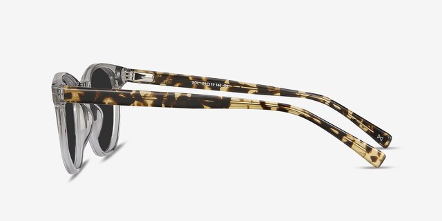 Sol Gray Clear AcetateSunglass Frames from EyeBuyDirect, Side View