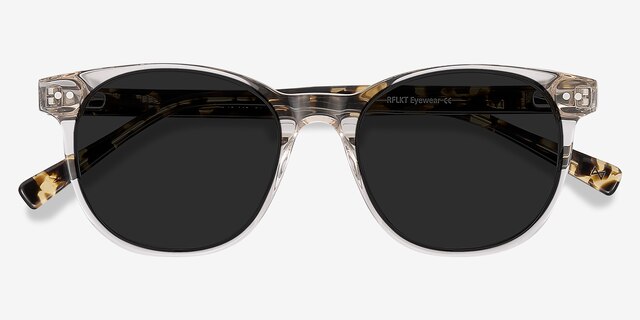 Sol Gray Clear AcetateSunglass Frames from EyeBuyDirect, Closed View