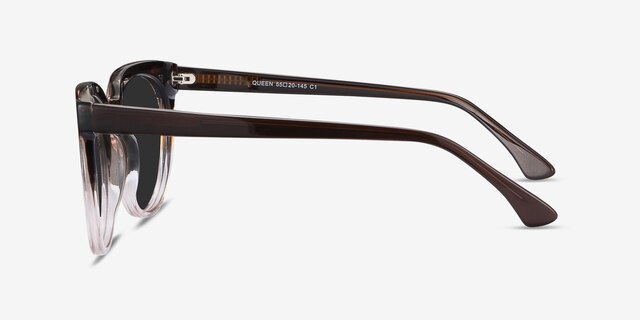 Queen Brown Striped AcétateSoleil de Lunette de vue d'EyeBuyDirect, Vue de Côté