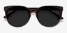 Queen Brown Striped AcétateSoleil de Lunette de vue d'EyeBuyDirect, Vue Rapprochée