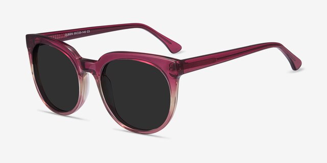 Queen Red Clear AcetateSunglass Frames from EyeBuyDirect, Angle View