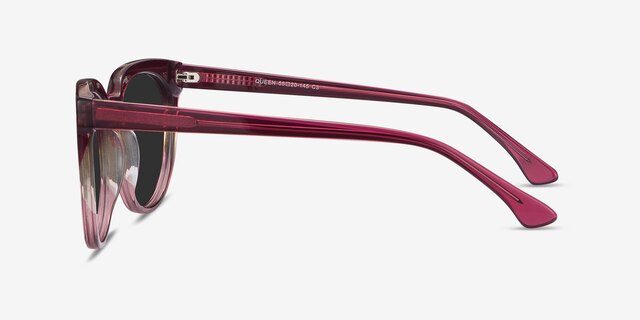 Queen Red Clear AcetateSunglass Frames from EyeBuyDirect, Side View