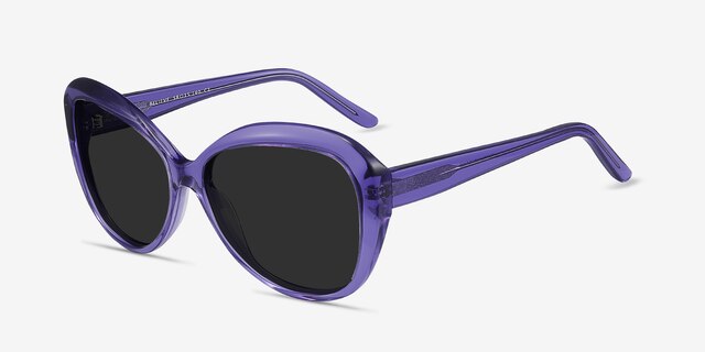 Believe Purple AcetateSunglass Frames from EyeBuyDirect, Angle View