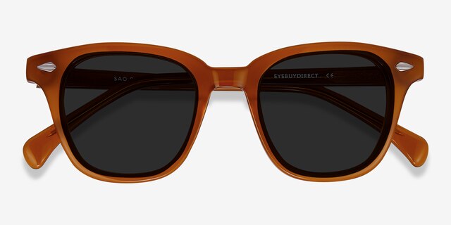 Sao Paulo Brown AcetateSunglass Frames from EyeBuyDirect, Closed View