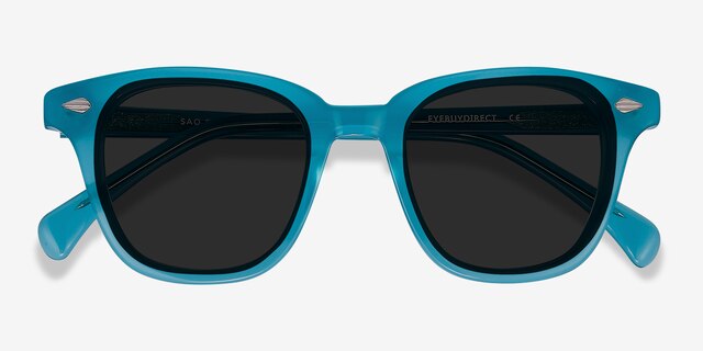 Sao Paulo Turquoise AcetateSunglass Frames from EyeBuyDirect, Closed View