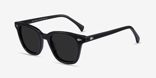 Sao Paulo Black AcetateSunglass Frames from EyeBuyDirect, Angle View