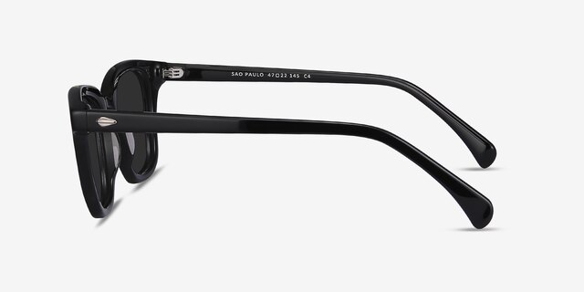 Sao Paulo Black AcetateSunglass Frames from EyeBuyDirect, Side View