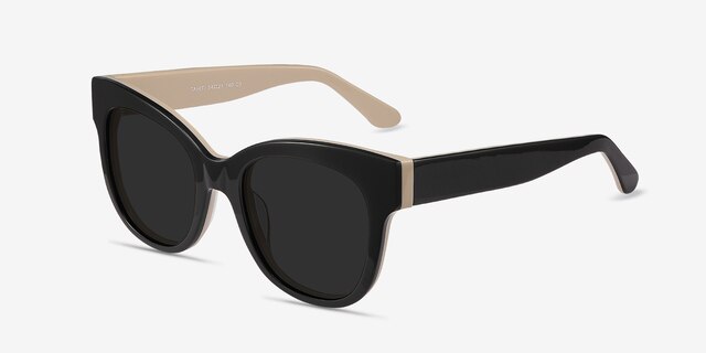 Tahiti Black AcetateSunglass Frames from EyeBuyDirect, Angle View
