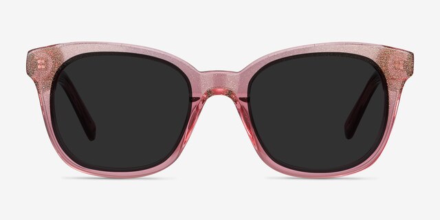 Quartz Pink AcetateSunglass Frames from EyeBuyDirect, Front View