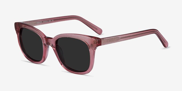 Quartz Pink AcetateSunglass Frames from EyeBuyDirect, Angle View