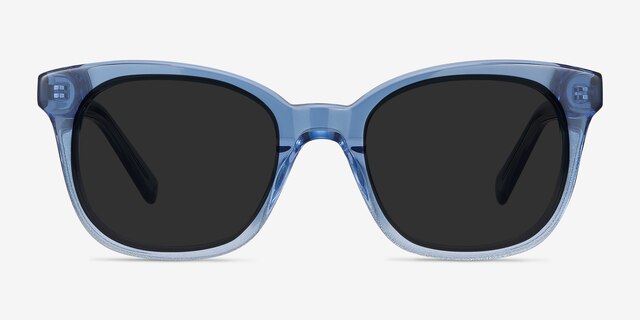 Quartz Blue AcetateSunglass Frames from EyeBuyDirect, Front View