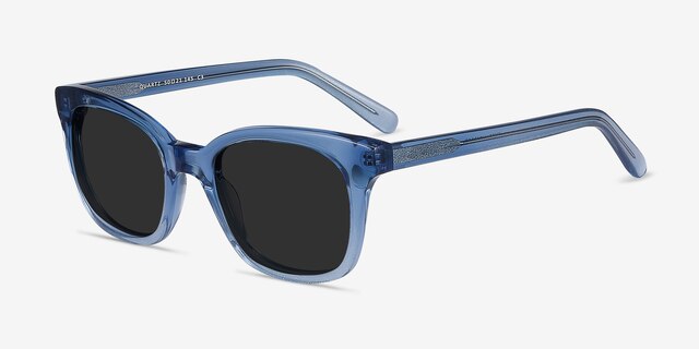 Quartz Blue AcetateSunglass Frames from EyeBuyDirect, Angle View