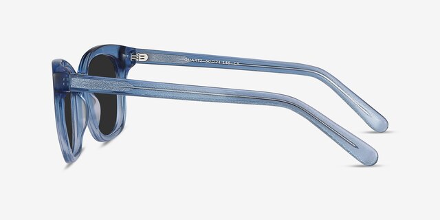 Quartz Blue AcetateSunglass Frames from EyeBuyDirect, Side View