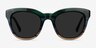 Tropic Green Striped AcetateSunglass Frames from EyeBuyDirect, Front View