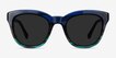 Tropic Blue Striped AcetateSunglass Frames from EyeBuyDirect, Front View