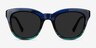 Tropic Blue Striped AcetateSunglass Frames from EyeBuyDirect, Front View