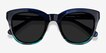 Tropic Blue Striped AcetateSunglass Frames from EyeBuyDirect, Closed View
