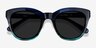 Tropic Blue Striped AcetateSunglass Frames from EyeBuyDirect, Closed View
