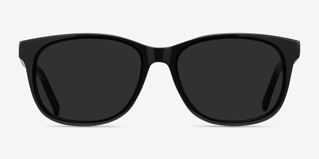 Borneo Noir AcétateSoleil de Lunette de vue d'EyeBuyDirect, Vue de Face