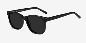 Borneo Noir Acétate Soleil de Lunette de vue d'EyeBuyDirect, Vue d'Angle