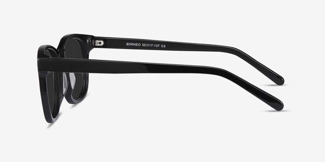Borneo Noir AcétateSoleil de Lunette de vue d'EyeBuyDirect, Vue de Côté