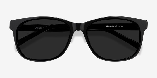 Borneo Noir AcétateSoleil de Lunette de vue d'EyeBuyDirect, Vue Rapprochée