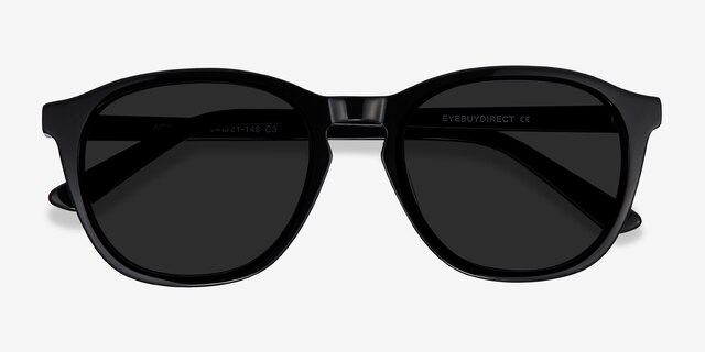 Acapulco Noir AcétateSoleil de Lunette de vue d'EyeBuyDirect, Vue Rapprochée